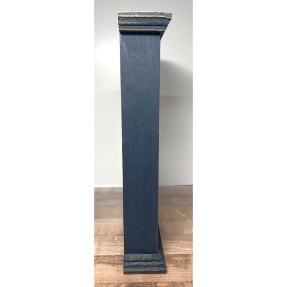 Rustic Patriotic Wooden Tabletop Clock With American Flag Design - Picture 3 of 5